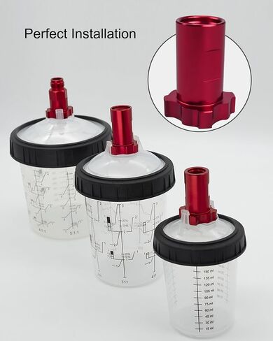 محول كأس مسدس الرش من TIKSCIENCE مناسب لنماذج مسدس الرش PRO-88، PRO-44، LPH400، PRO-33، W400LV، FX-200 HVLP، محول أنثى داخلي بخيط 16 مم، مسافة 1.5 مم in Saudi Arabia