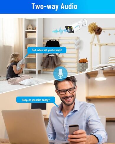 POE Security Camera Sysytem, 4PCS 2K IP Security Cameras Outdoor & Indoor, AI Human Alarm, Floodlight & IR Night Vision, 4/8CH POE NVR Camera for 24/7 Recording (4CAM) in Kuwait