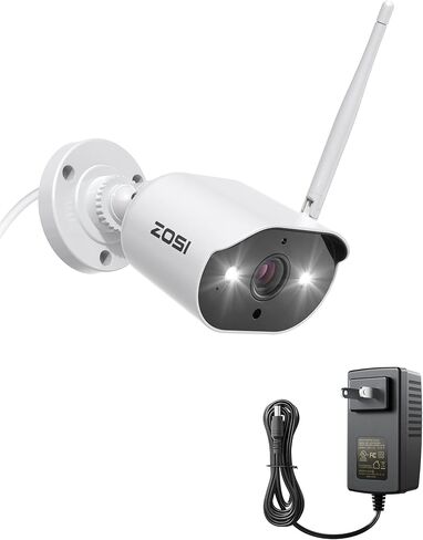 ZOSI ZG3023A 2K Add-on Camera,3MP Plug-in WiFi IP Camera Outdoor Indoor with Power Supply,Night Vision,2 Way Audio,Remote Access,Only Work With ZOSI NVR Surveillance System (Model:ZR08JP,ZR08LL) in Saudi Arabia