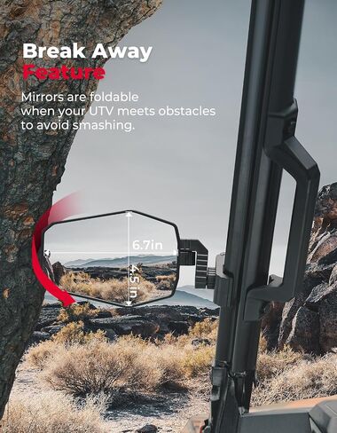 مرايا جانبية UTV مطورة من KEMIMOTO مع مقابض إضافية للإمساك بمقبض متوافق مع Polaris Ranger General 1000 Can-Am Defender Pro-Fit Roll Bar، مرآة قابلة للدوران ثلاثية المحاور، حامل يد UTV in Saudi Arabia
