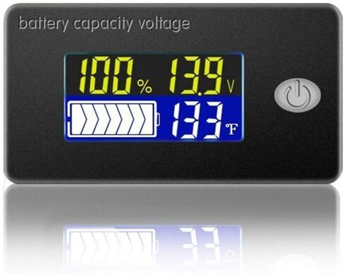 Battery Capacity Voltage Meter 0-179℉ Temperature Monitor 12V 24V 36V 48V Lead Acid Battery Lithium Battery Gauge Meter (24V) in Kuwait