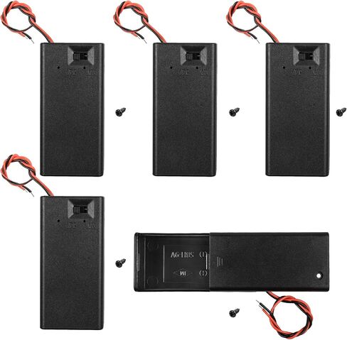 QTEATAK 5pcs 9v Battery Holder with Switch and Lead Wires in Saudi Arabia