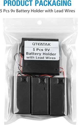 QTEATAK 5pcs 9v Battery Holder with Switch and Lead Wires in Saudi Arabia