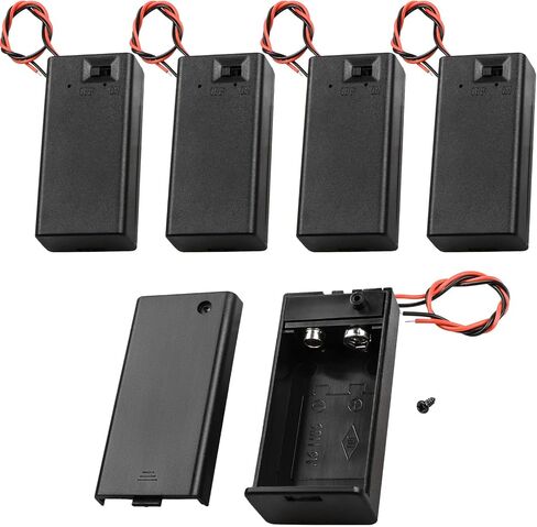 QTEATAK 5pcs 9v Battery Holder with Switch and Lead Wires in Saudi Arabia