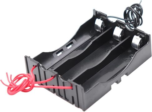 XFFCSEC18650 Battery Holder with Leads: 8 pcs 4 Slots x 3.7V Black Plastic Batteries Case, Suitable for 18650 Flat top Battery in Saudi Arabia