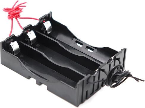 XFFCSEC18650 Battery Holder with Leads: 8 pcs 4 Slots x 3.7V Black Plastic Batteries Case, Suitable for 18650 Flat top Battery in Saudi Arabia
