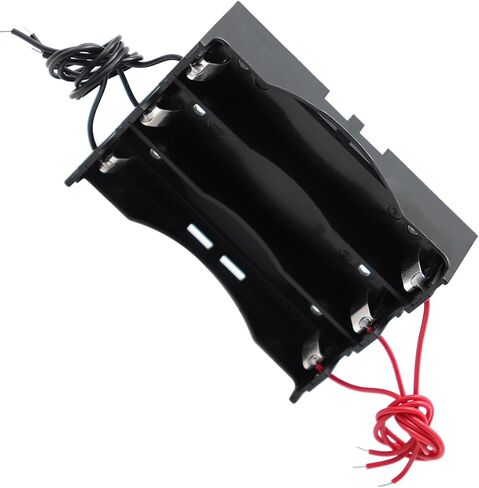 XFFCSEC18650 Battery Holder with Leads: 8 pcs 4 Slots x 3.7V Black Plastic Batteries Case, Suitable for 18650 Flat top Battery in Saudi Arabia
