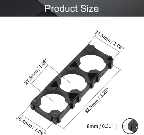 Fielect 15Pcs 26650 Lithium Cell Spacer Double Battery Holder Bracket Battery Pack Bracket for DIY Fixed Battery in Saudi Arabia
