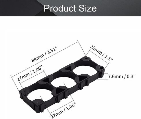Fielect 15Pcs 26650 Lithium Cell Spacer Double Battery Holder Bracket Battery Pack Bracket for DIY Fixed Battery in Saudi Arabia