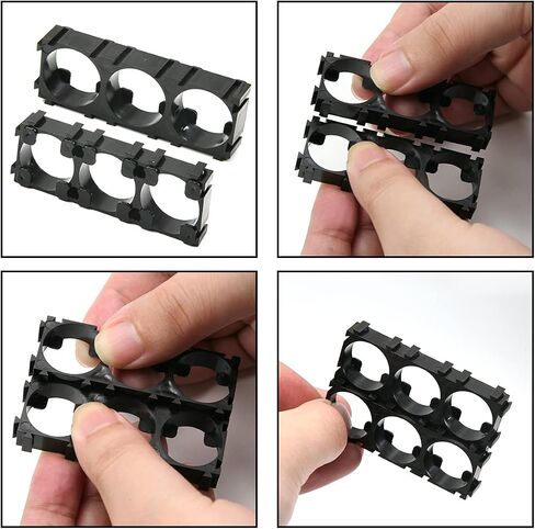 Fielect 15Pcs 26650 Lithium Cell Spacer Double Battery Holder Bracket Battery Pack Bracket for DIY Fixed Battery in Saudi Arabia
