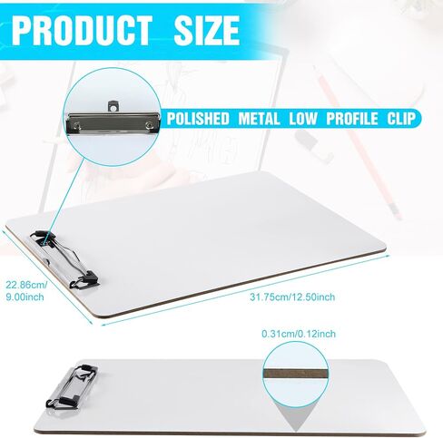 Dry Erase Clipboards, HERKKA 15 Pack Hardboard Office Whiteboard Clipboards Low Profile Clip Standard A4 Letter Size, ECO Friendly, Size 12.5 x 9 Inch in Kuwait