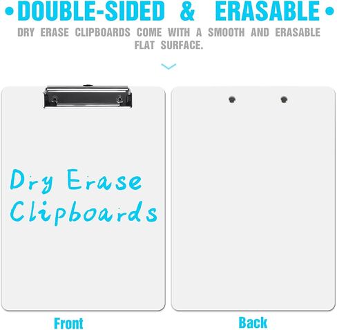 Dry Erase Clipboards, HERKKA 15 Pack Hardboard Office Whiteboard Clipboards Low Profile Clip Standard A4 Letter Size, ECO Friendly, Size 12.5 x 9 Inch in Kuwait