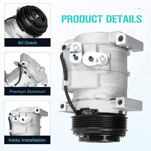 ضاغط مكيف الهواء لسيارة شيفروليه اكسبريس 1500 4.3L 5.3L، سافانا 1500 اكسبريس 2500 3500 4500 4.8L 6.0L 6.6L 2008 2009، سيلفرادو سييرا 4.3L 6.6L 2003-2010 in Kuwait
