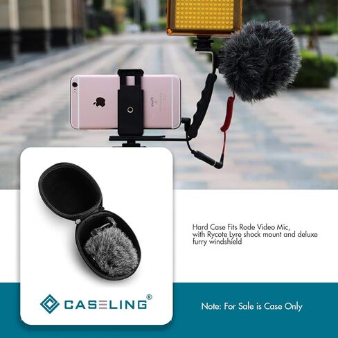 جراب صلب يناسب Rode Video Mic مع حامل الصدمات Rycote Lyre وزجاج أمامي فاخر من الفراء in Kuwait