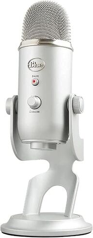 Blue Yeti USB Mic for Recording & Streaming on PC and Mac, 3 Condenser Capsules, 4 Pickup Patterns, Headphone Output and Volume Control, Mic Gain Control, Adjustable Stand - Silver (Renewed) in Saudi Arabia