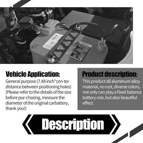 UGSHY 1 PC Car Power Supply Fixing Bracket, Triangular Five-hole Stable Shock-proof Alloy Fixing Bracket with 7.8" J-hook Mounting Parts, Power Supply Balance Locking Device, Universal Cars (Black) in Saudi Arabia