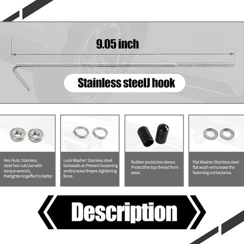 UGSHY 1 PC Car Power Supply Fixing Bracket, Triangular Five-hole Stable Shock-proof Alloy Fixing Bracket with 7.8" J-hook Mounting Parts, Power Supply Balance Locking Device, Universal Cars (Black) in Saudi Arabia