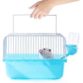 Small Hamster Cage, Hamster Travel Carrier, Travel Cage, Portable, Hand-held, Breathable, Easy to Clean Carry, for Short Trip, Visit to The Pet Clinic, for Small Size Hamsters, Pink