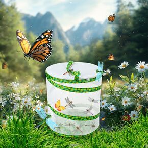طقم زراعة الفراشة - منبثقة قابلة للطي قفص القفص -7.8 "× 11" طويل القامة - حاوية شبكية واضحة terrarium
