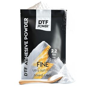 Soft Feel DTF Powder, Baked Clear, Digital Transfer Hot Melt Adhesive, DTF PreTreat Transfer Powder for All Garments, DTF Hot Melt Adhesive Powder for All DTF and DTG Printers 2.2 lbs