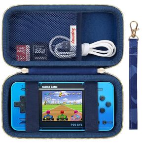 Supmay Carrying Case متوافقة مع Wellst · G Game Handheld للأطفال -تم تحميلها 220 ألعاب فيديو رجعية ، حقيبة سفر تخزين مشغل ألعاب محمولة مع شبكات كابل USB ، الأزرق