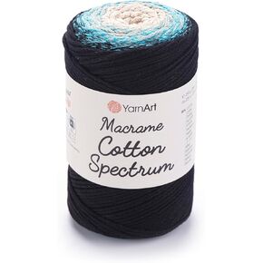 Yarn Art Macrame Cotton Spectrum Macrame Cord 8.80 Oz, 246.06 Yds 80% Cotton Macrame Rope Multicolor Macrame, Colorful Macrame Yarn Weight Worsted - Aran(4) (1310)