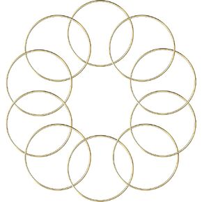 Mandala Crafts 6 PCS 10 بوصات الحلقات المعدنية للحرف اليدوية - الأطواق المعدنية الكبيرة للحرف اليدوية - حلقات حلم الماسك Macrame لـ Macrame Dream Count
