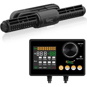 hygger Intelligent Wave Maker for Aquarium, Saltwater Freshwater Circulation Pump Adjustable 6 Waves/Night/Feed/Wireless Connection Mode, Magnetic Holder Display Controller Memory Function (25W)