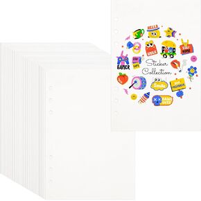 40PCS Blank Release Paper Binder Refills for Collecting Sticker Special Paper for Putting Stickers A5 Reusable Sticker Papers for A5 6 Ring Stickers Organizer Binder Album Storage Book