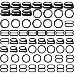 Tupalizy 60pcs Bra Hooks Prays Presplication for Bikini Halter Swimsuit Tops Lingerie Rings Nylon Pathing Suit Clips Clips Clasp Sliders for Lights Slip Dist ، 3 Styles ، 8mm و 12mm ، Clear