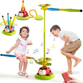 Powza 5 in 1 ألعاب Jump Musical ، Ring Toss Dading Riseet Rocket Launcher للأطفال ، وتجنب العواصف وألعاب Squating ألعاب التحكم عن بعد في الهواء الطلق والداخلي للأعمار 4-8 8-13