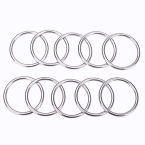 10 Pcs Metal O Rings 2 Inch Heavy Duty 304 Stainless Steel Welded O Ring Multi-Purpose O-Ring for Macrame, DIY Crafts, Hardware, Bags, Camping Belt, Dog Leashes, Keychain, Purse.