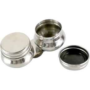 1pc لوحة لوحة زيت الفولاذ المقاوم للصدأ مع غطاء ومقطع 2 dipper كبيرة الفم زيت الدهان حاوية حاوية تسربات حاوية زيت الحاوية كوب المذيبات التربنتين لرسم الفن