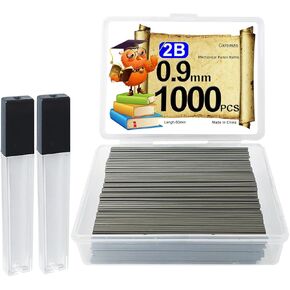 1000 حزمة 0.9 مم قلم رصاص ميكانيكي تعبئة الرصاص للأقلام الميكانيكية 0.9 ملم الرصاص قلم رصاص قلم رصاص 0.9 إعادة الملء (طول 60 مم)