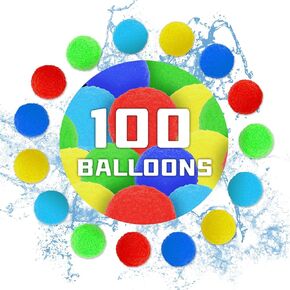 100pcs البالونات المائية القابلة لإعادة الاستخدام ، كرات المياه Soaker Soaker Kids Outdoor Toys for Pool Water Toys 5 Colors ، Rightness Beach Ball لمدة 3 سنوات من الأطفال والفتي