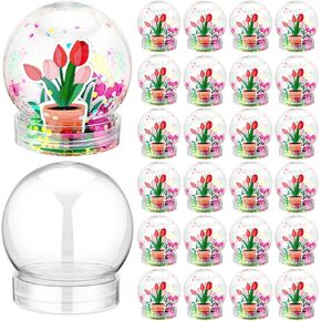 Blueweenly 24 Set Mother's Day Craft Kit for Kids Classroom Snow Globe Craft with Flowers Foam Glitter for DIY Fun Activities Project Daycare Mother's Day Gifts