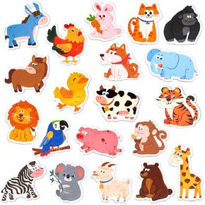 Joycat Wooden Bridge Magnets للأطفال الصغار ، 20 مغناطيس ثلاجة حيوانات لطيف للأطفال ، ألعاب مغناطيسية كاملة ، هدايا تعلم الأطفال التعليمية الممتعة لمدة 2 3 4 5 سنوات