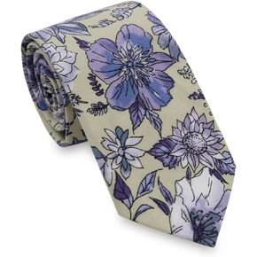 Skinny Ties for Men Self Tie Mens Tie, Cotton Floral Neckties for Men Accessory Wedding Party Business Casual