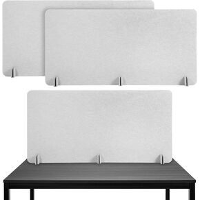 2 Pack Acoustic Desk Divider Partition 23.6 x 47.2" Stand up Freestanding Privacy Panel Noise Visual Distractions Reducing Table Divider for Student Reception Area Office (Deep Gray)