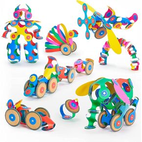Clixo Wheel Creator Pack ، 72 قطعة حزمة - لعبة مغناطيس البناء. بلاط البناء المغناطيسي المرن والمعزز الإبداعي. تصميم معتمد المعلم لساعات من لعب STEM. لعبة متعددة الحواس. سن 4-99.
