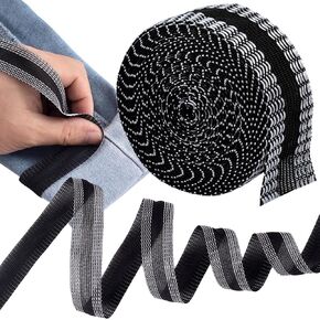 OIIKI 5.47 Yard Iron-on Instant Hem Tape for Pants, Adhesive Hem Tape, Washable No Sew Hemming Tape, Hem Fabric Tape for Clothing, Curtain, Pants - Black, 5.47 Yard/1 Roll