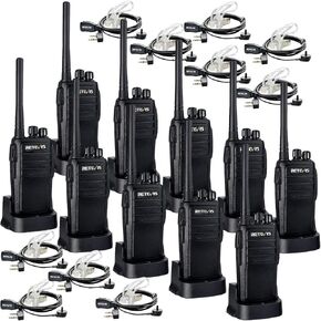 Retevis RT21 Walkie Talkies with Earpiece,2 Way Radio Long Range,Rugged Emergency Alarm,Handfree, Portable FRS Two Way Radios for Warehouse Education (10 Pack) in Kuwait