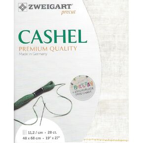 Precut Zweigart Cashel 28 Count Opalescent White 3281/1111. Needlework Canvas, Cross Stitch Fabric, Embroidery Canvas 94% Linen and 6% Met.Polyester