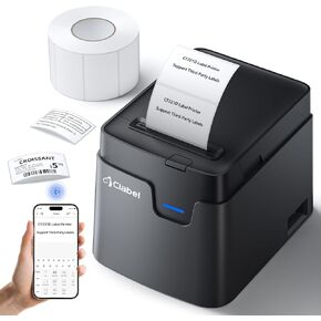 CLABEL Desktop Bluetooth Label Maker: Thermal Label Printer for Barcode Address Small Business
