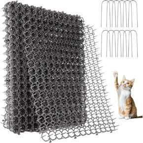 20 PCS Scat Mat for Cats,16.5x13 Inch Cat Scat Mat with Spikes, Cat Deterrent Scat Mat for Cats, Cat Repellent Mat Cat Digging Stopper Prickle Strip for Outdoor Indoor Furniture Garden Fence