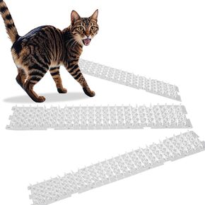 10Pack Clear Cat Spike - 16.5''x3.1'' Scat Mat with Denser Dual-Spike Design Indoor/Outdoor Pet Training Mat Non-Toxic, Reusable & Weatherproof | Deter Cats, Dogs Year-Roun