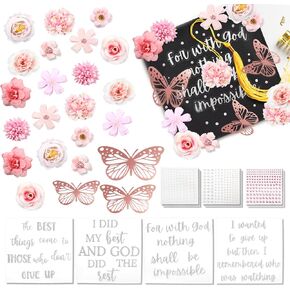 8 حزمة التخرج ملصقات Cap Decoration بريق ملصقات حرف أبجدية ملصقات لماشية ، ديكور الفصول الدراسية DIY Making Making (Silver)