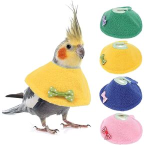Qlev 4pack Pet Pet Parrot anti-bite e-collars ، مكافحة الريشة المضادة للتجول الجروح السلامة من طوق إليزابيثان ، مخروطات استرداد وقائية ل pugerigar lovebird agapornis fischer cockatoy cockatoo