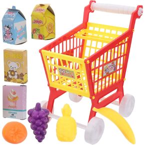 Alasum 1 مجموعة مع Play Shop Small Educational Funny Grocery Toy Stressing Food Kid Supermarket Toys Toys Plaything Shopping Cart و Fake for Early Frud Fruit Kids Tey Child