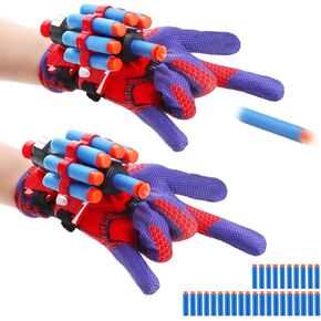 تلعب Dolanus Spider Web Shooter For Kids 3 4 5 6 سنوات ، تشمل قفازات ، 2 قاذفات ، 10 سهام ناعمة ، 20 سهام مصاصة ، ألعاب العنكبوت ، ألعاب صبي ويب ، لأعياد الميلاد ، عطلات